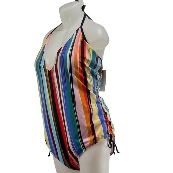 SWIMSUITS FOR ALL Women's Swimsuit Nylon Striped Multicolor Tie Closure Size 24 - Picture 2 of 11